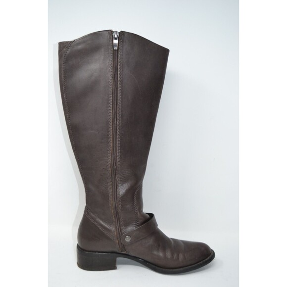VIA SPIGA Women's Size 6 M Dark Brown Leather Riding Style Tall Boots Fashion - Picture 9 of 16